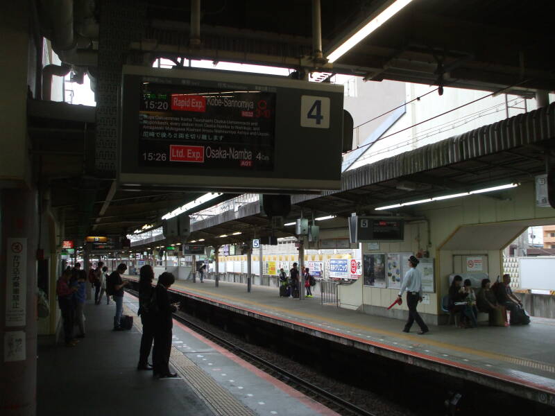 Train from Yamato-Saidaiji Station near Nara to Ōsaka Namba Station