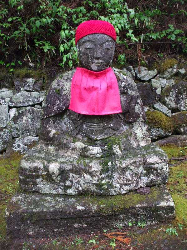 Unique Jizō statue in the Kanman-ga-fuchi abyss outside Nikkō.