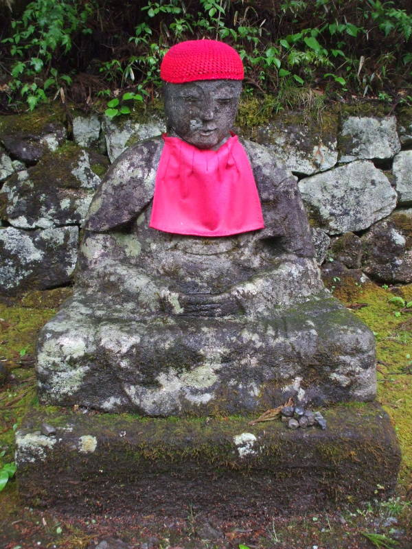 Unique Jizō statue in the Kanman-ga-fuchi abyss outside Nikkō.
