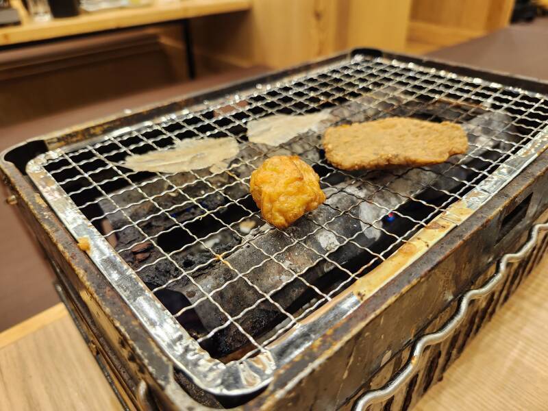 Starter on the grill at a seafood restaurant in Otaru.