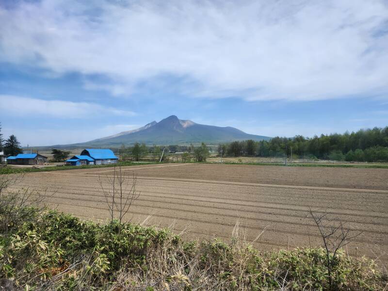 Hokkaidō-Komaga-Take seen from the Hokuto Limited Express train.