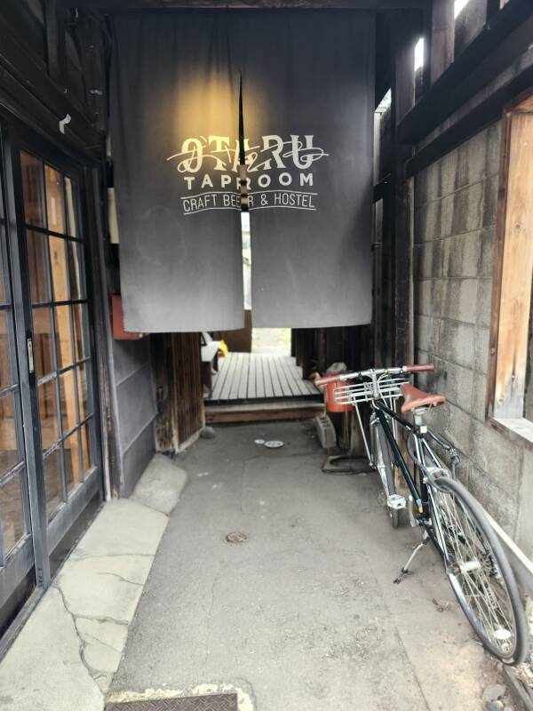 Passageway to the hostel at the Otaru Taproom.