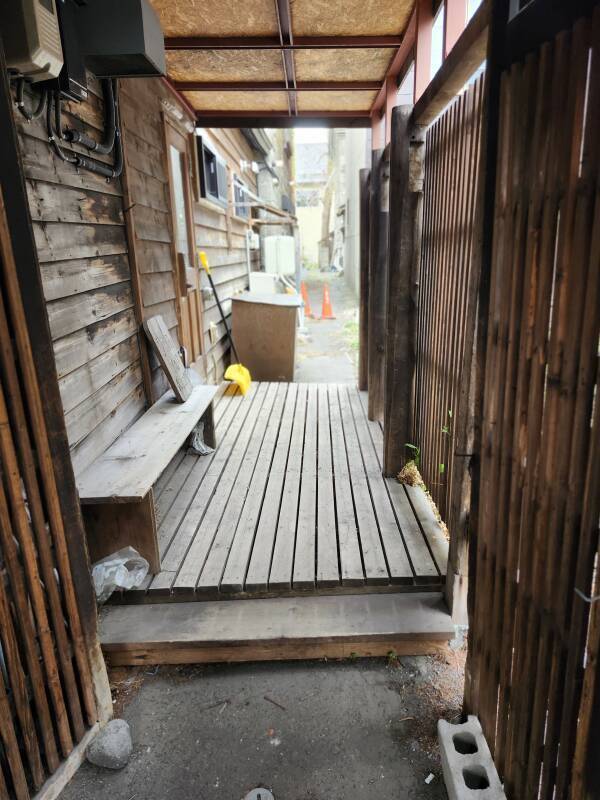 Passageway to the hostel at the Otaru Taproom.