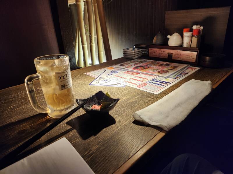 My table in the Saburo izakaya.