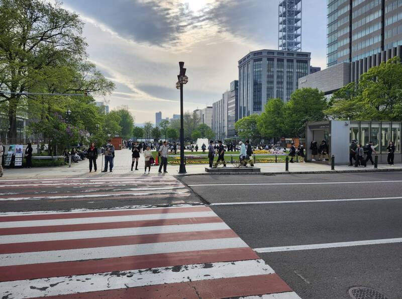 People in Odori Park.