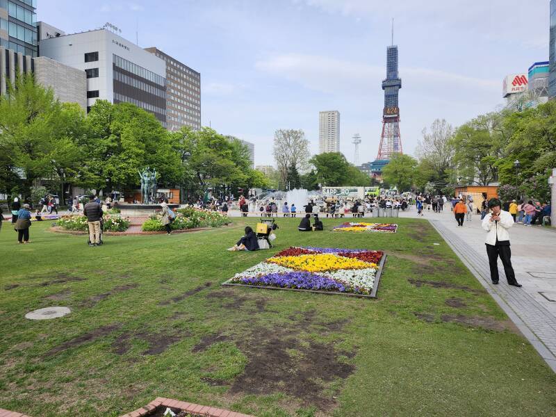 People in Odori Park.