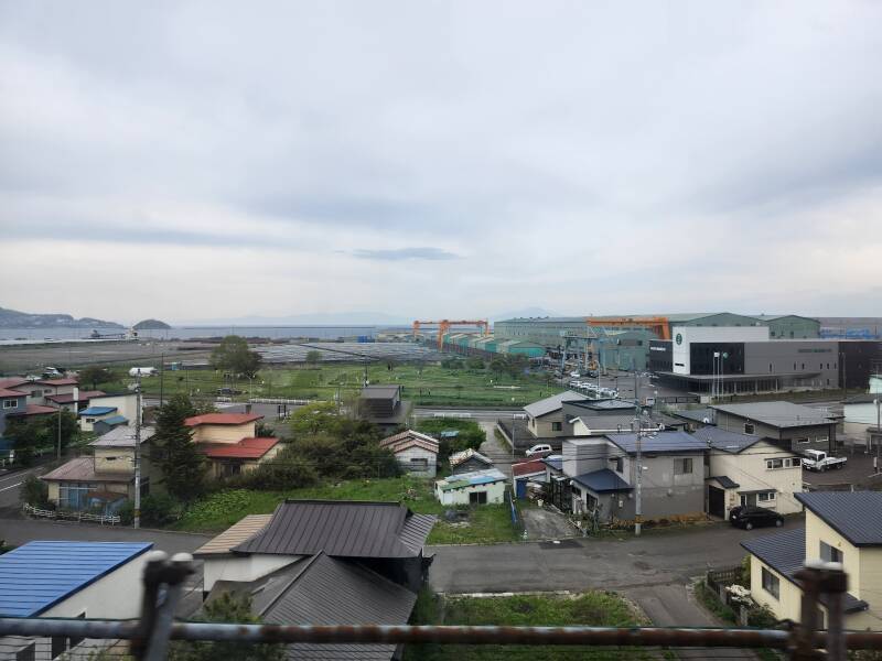 Port at Muroran, at east edge of Uchiura Bay opening into the Pacific.