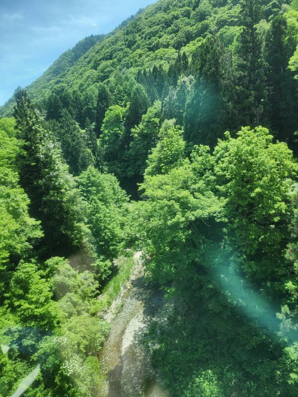 View from on board Senzan Line train.