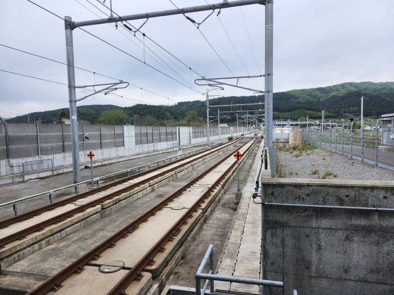 Looking north into the extension of the Hokkaidō Shinkansen to Sapporo.