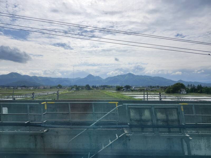 Passing rice paddies as we continue south from Morioka.