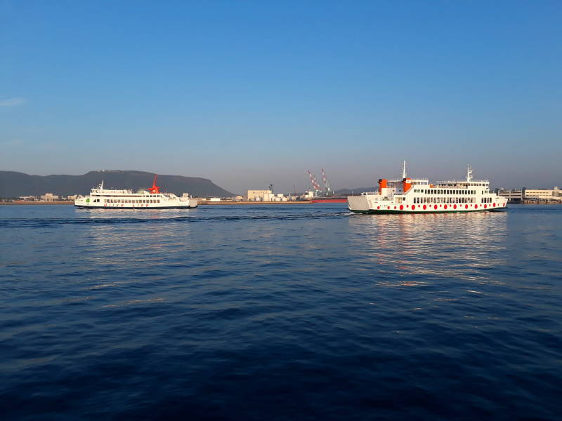 Ferries at the port in Takamatsu.