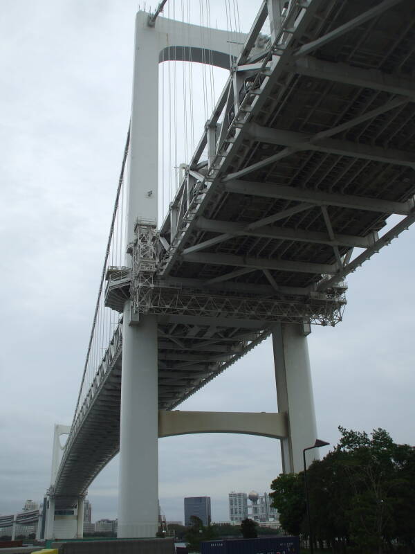 Rainbow Bridge over Tokyo Harbor.