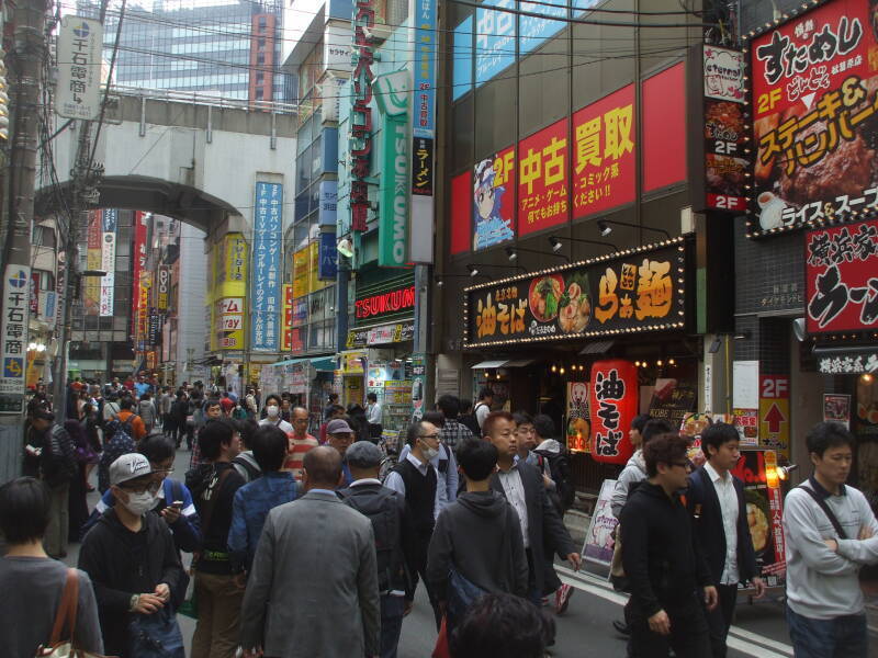 Crowded streets in Akihabara.