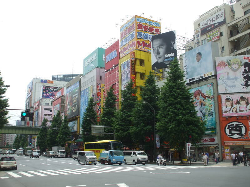 Crowded streets in Akihabara.