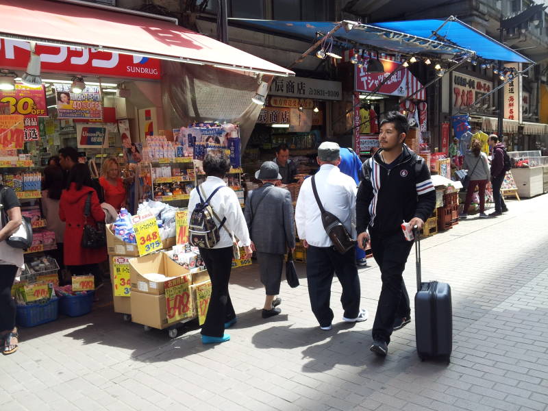 Ameya-Yokochō market under the Yamanote Line tracks.