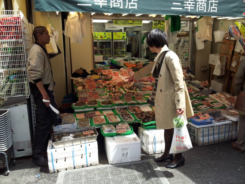 Ameya-Yokochō market under the Yamanote Line tracks.