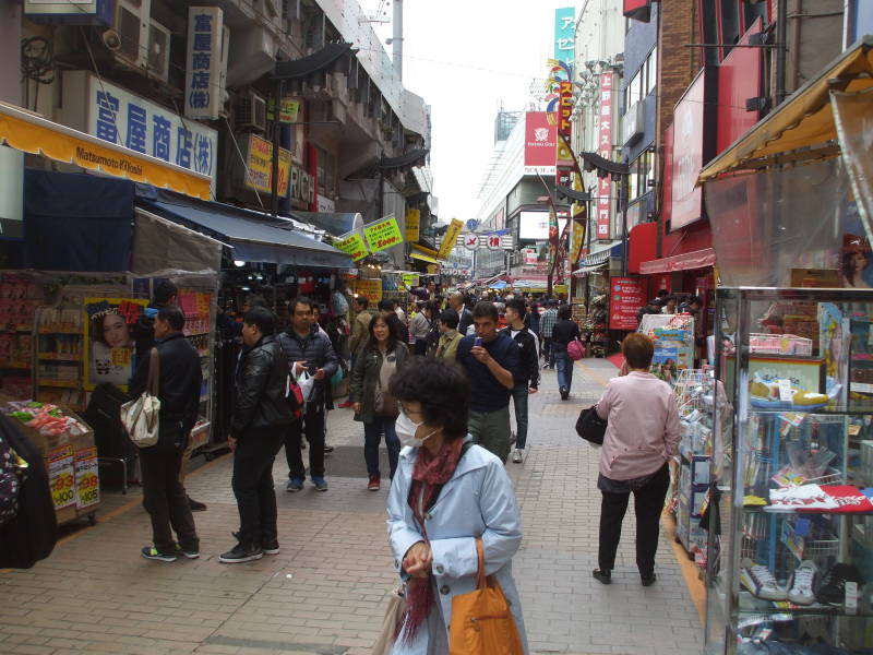 Ameya-Yokochō market under the Yamanote Line tracks.