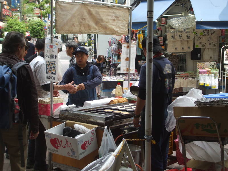 Shops in Ameya-Yokochō market under the Yamanote Line tracks.