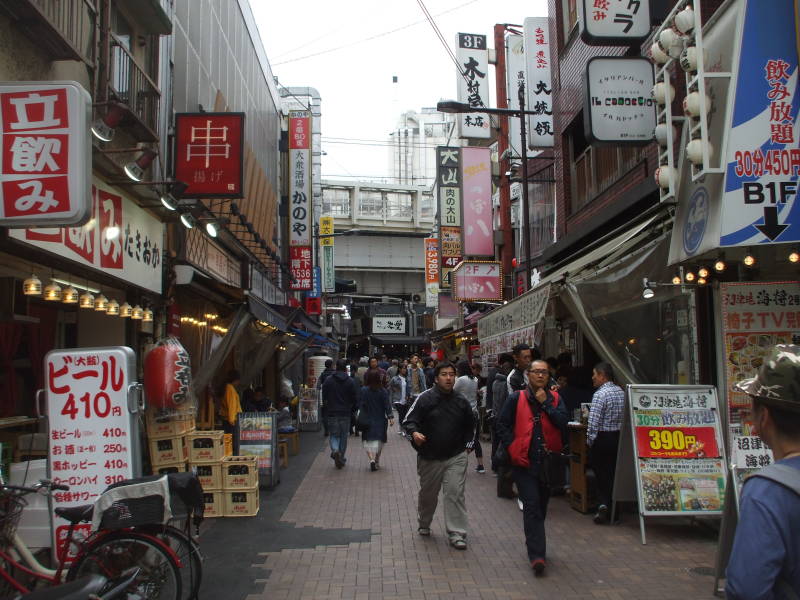 Shops in Ameya-Yokochō market under the Yamanote Line tracks.