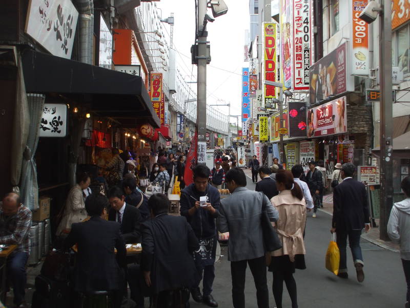 Shops in Ameya-Yokochō market under the Yamanote Line tracks.