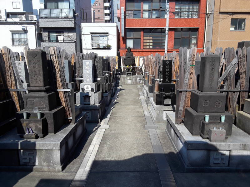 Cemetery at Sōgen-ji or Kappa-dera temple in Tokyo Asakusa district.