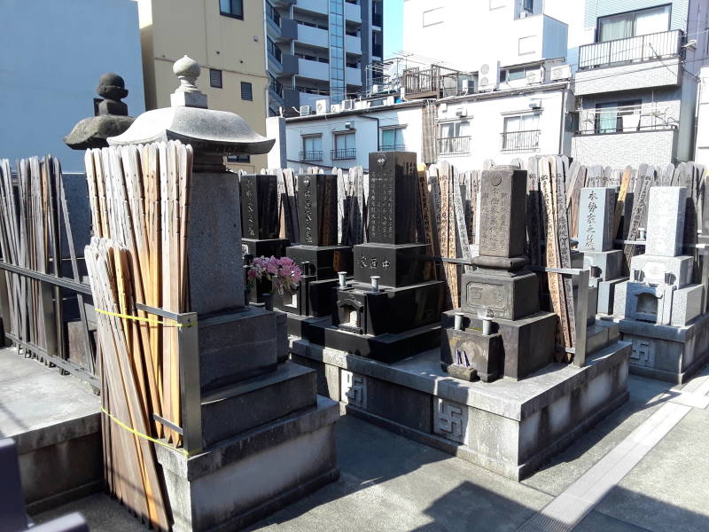 Cemetery at Sōgen-ji or Kappa-dera temple in Tokyo Asakusa district.