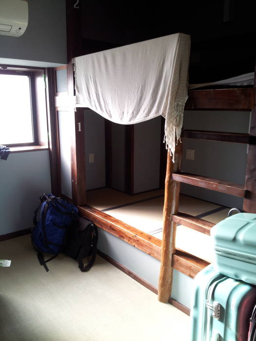 Ryokan-style bunks in the Khaosan World hostel in Asakusa.