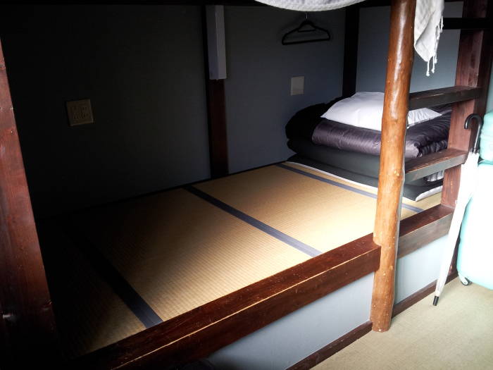 Ryokan-style bunks in the Khaosan World hostel in Asakusa.
