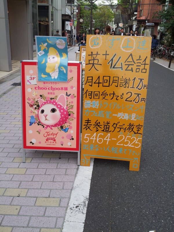 How kawaii!  How nonsensical!  A cat sign along Cat Street in Harajuku.