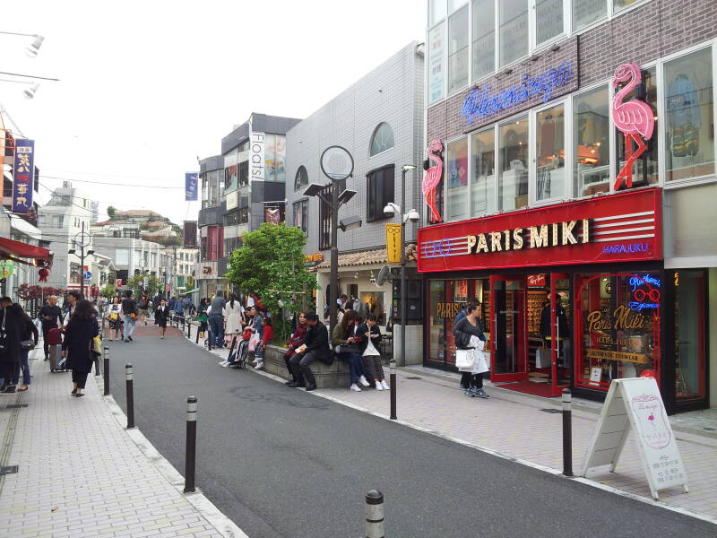 Paris Miki and other trendy shops along Cat Street in Harajuku.