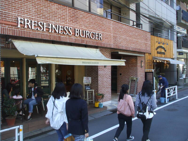 Freshness Burgern, near the south end of Cat Street in Harajuku.