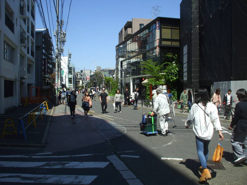 Walking north on Cat Street in Harajuku.