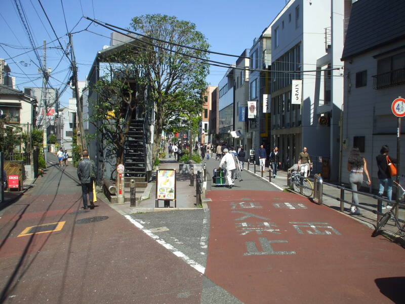 Cat Street forks in Harajuku.