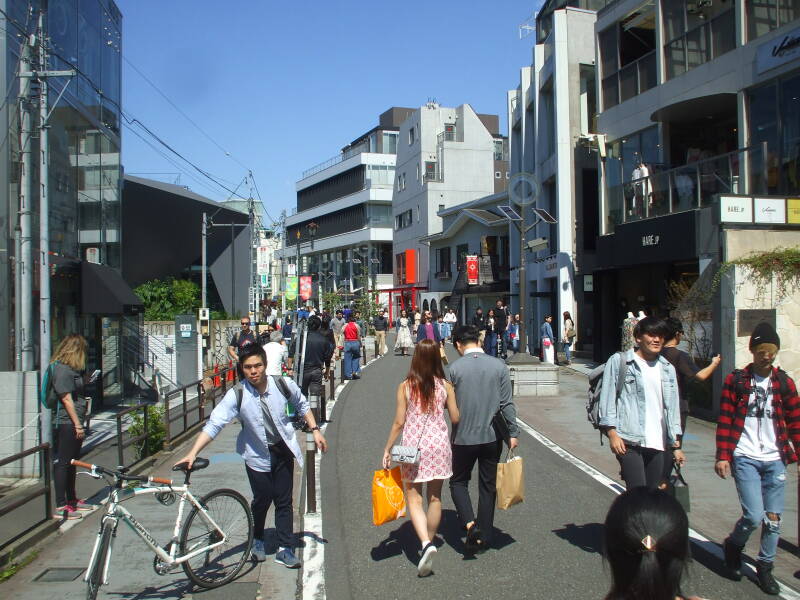 Walking north on Cat Street in Harajuku.