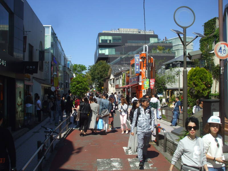 Walking north on Cat Street in Harajuku.