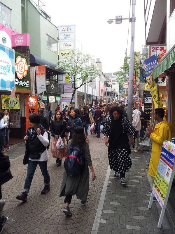 The polka-dotted baggy look on Takeshita-dori or Takeshita Street in Harajuku.