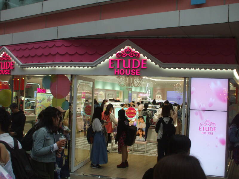 Etude House shop on Takeshita-dori or Takeshita Street in Harajuku.