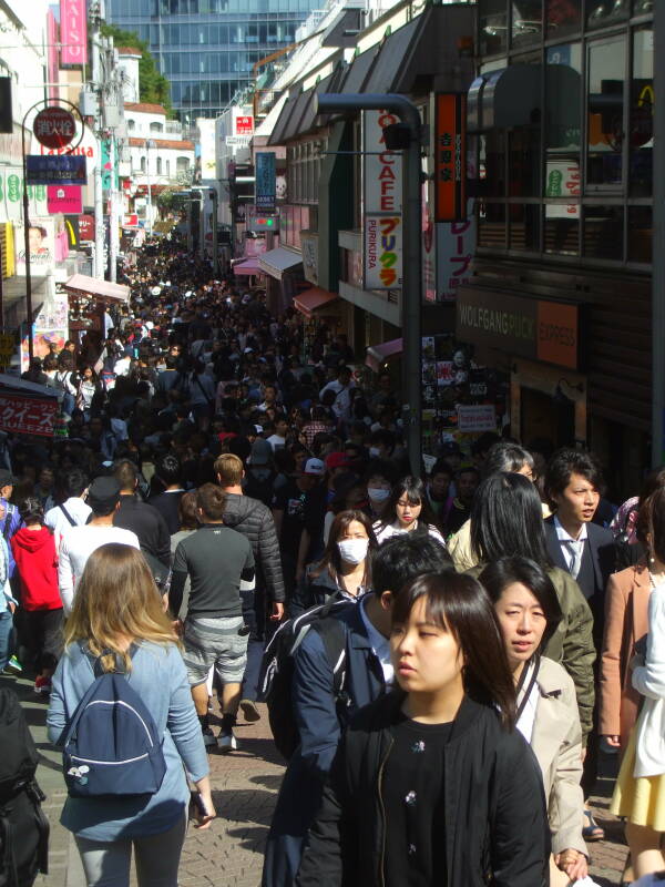 Entrance to Takeshita-dori or Takeshita Street near Harajuku Station.