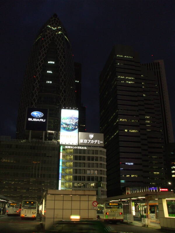 View across bus station at Shinjuku Station in Tōkyō