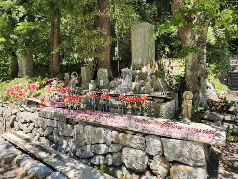 Jizō statues near Risshaku-ji temple at Yamadera town.