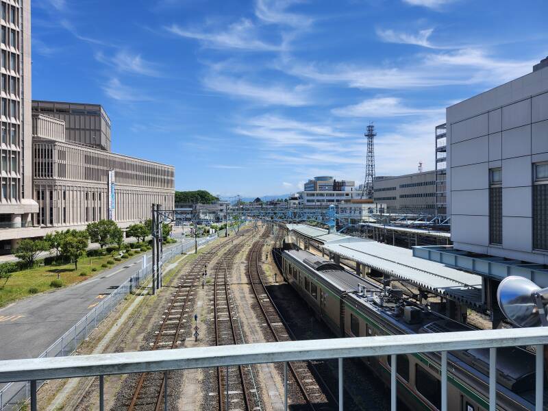 View over the tracks at Yamagata Station.