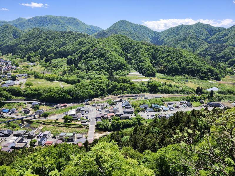 Fantastic view from Godai-dō, the stage-like temple which enshrines the Five Great Myoos. Looking down over Yamadera town.