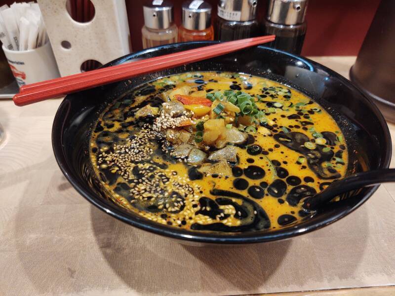 Curry ramen dinner in Yamagata.