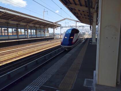 Shinkansen in Koriyama Station.