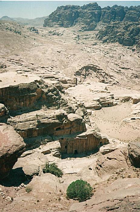 Ruins in high places at Petra, Jordan