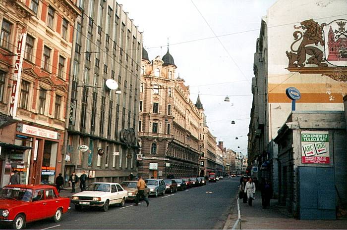 The business district in Riga, Latvia, close to the train station.