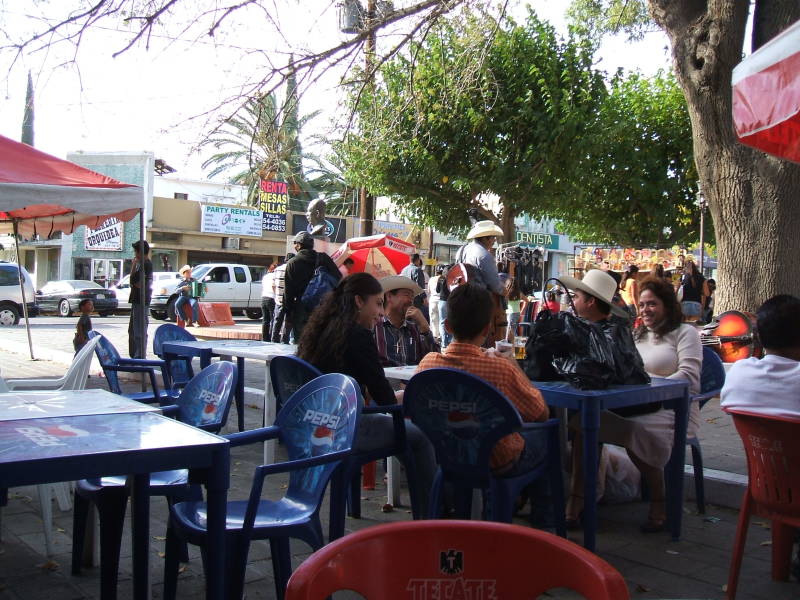 Zócalo or shaded park, Parque Hidalgo, at the center of Tecate.