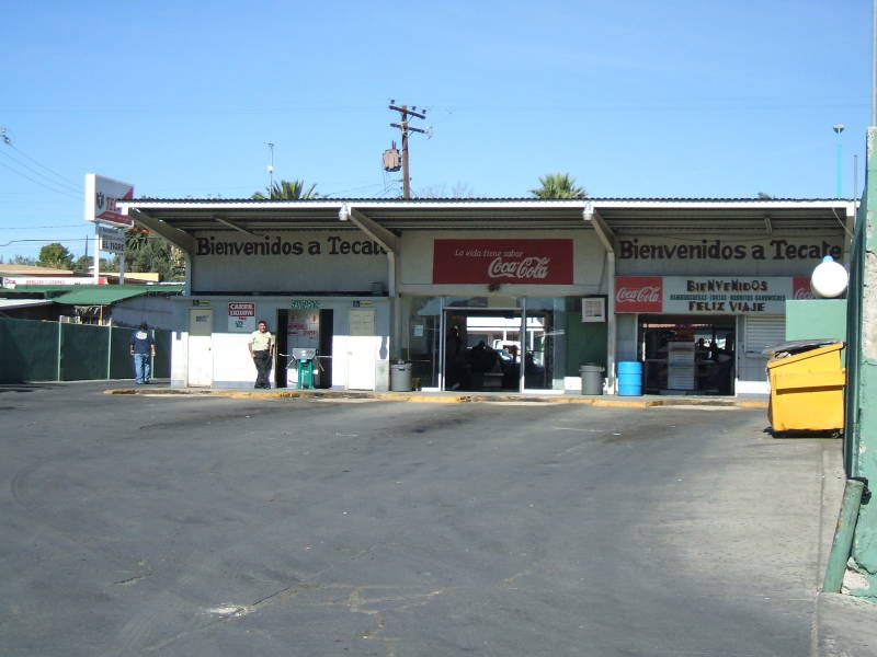 Bus station in Tecate, Mexico.