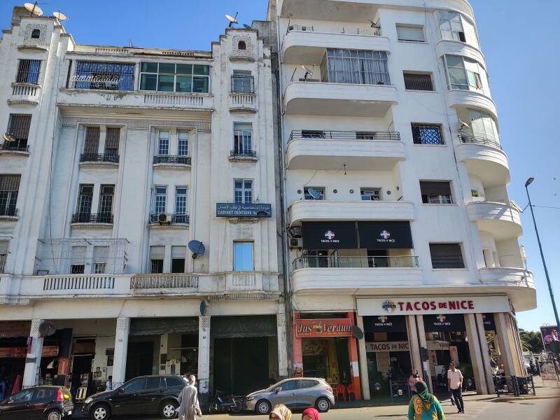 Buildings west of Place Nations Unies in Casablanca.