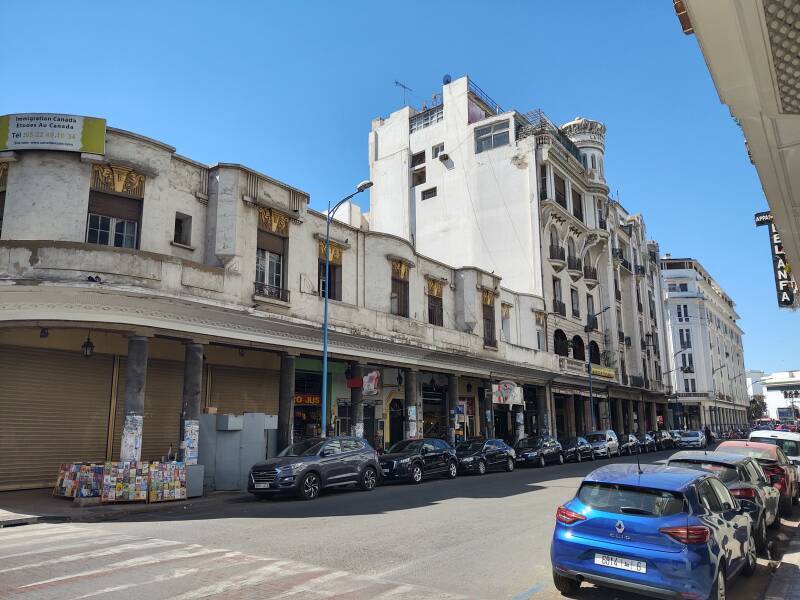 Buildings along Rue Indriss Lahrizi in Casablanca.